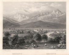 Innsbruck Gesamtansicht Original Stahlstich Frommel 1840