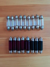 Konvolut 17x Soffittenlampe 24V 5W Rot Grün Narva Soffitten