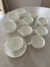 9 Stück Teetasse Porzellan Dibbern  SILBERRAND ca 9.5x6cm Sauberen Zustand