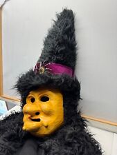 Hexe Hexenmaske mit Kopfteil Holzmaske Fasnet Krampus