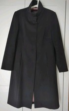 Damen GIL BRET Wollmantel Mantel Schwarz 80% Wolle Gr 38 Seitentaschen tailliert