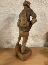 Handgeschnitzter Jäger 50 Cm Holz Figur