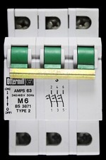 OTTERMILL 63 AMP TYP 2 M6 DREIFACHPOL MCB UNTERBRECHUNGSSYSTEM T