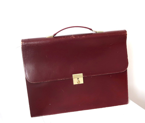 Leder aktentasche rot vintage - aktentasche,