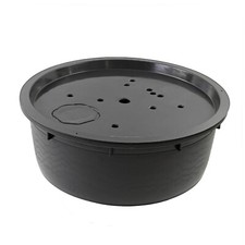 Springbrunnen Becken mit 88cm GFK Abdeckung Set PE Brunnenbecken rund Quellstein