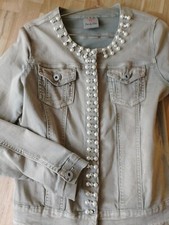 Zac&Zo'e Edel-Jeansjacke 36 lindgrün/Perlen/Straßsteine NEU 