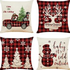 Weihnachts Kissenbezug Leinen