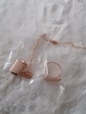 ✴️Kette mit Anhänger und Ring Gr 62 beides RG 585 gestempelt 2 tlg Set Rotgold✴️