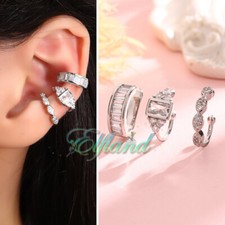 Ohrschmuck Ohrklemme Ohrclip Ear Cuff * Zirkonia Bling Party * 3er Set
