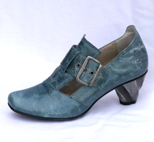 Lisa Tucci Pumps Leder smaragd grün Gr. 38 handmade Malahit