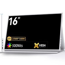 EVICIV 16,0 Zoll Tragbarer Monitor Portable Monitor Mobiler Monitor Anzeige Weiß