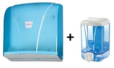 Spender-Set Handtuchspender Papierhandtuchspender + Seifenspender Spender blau