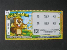 Rubbellos von LOTTO Brandenburg aufgerubbelt kein Gewinn "NIETE" - Goldzahn