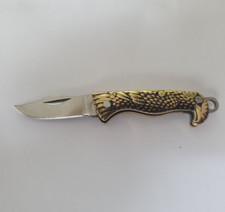 Kleines Taschenmesser Adler Bronze Öse für Schlüsselbund ausgeklappt 63mm mini