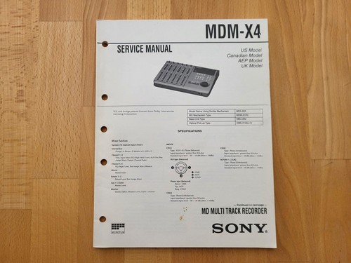 Sony mdm multitrack - sony,