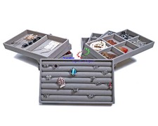 Schmucktablett Vorlagebrett Schmucklade Schmuckkästchen Tablett  grau