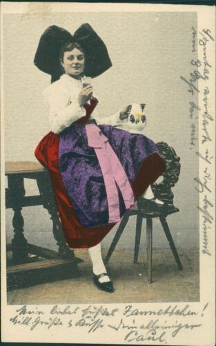 Ansichtskarte tracht elsaß - tracht,