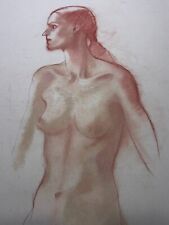 GROSSE KREIDEZEICHNUNG ZEICHNUNG AUF PAPIER PORTRAIT FRAU AKT EROTIK 43x61cm