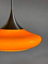 Doria Deckenleuchte Deckenlampe Pendelleuchte 1970er orange Glas Lampe 1970s