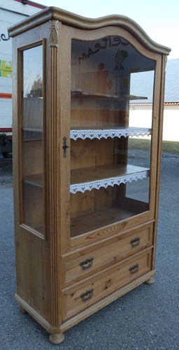 Antik fichte vitrinenschrank - antik,