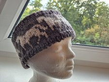 Stirnband Damen,Strick,100%Wolle  mit Pferdemotiv