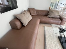 Designer Ledercouch Mio von Rolf Benz in Dunkelbraun ( Nougat)