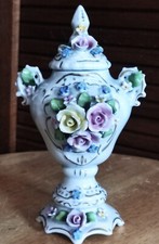 Vintage Capodimonte 1970 Rokoko-Porzellanvase mit Deckel