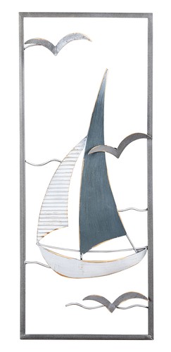 Metallbild 30x60cm segelboot - metallbild,