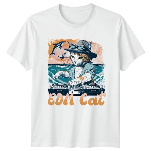 Edm katze shirt dj - edm,