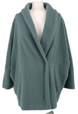 Madeleine Damen Mantel Gr.44 Pastelltürkis Wolle Beimischung Kurz Klassisch 