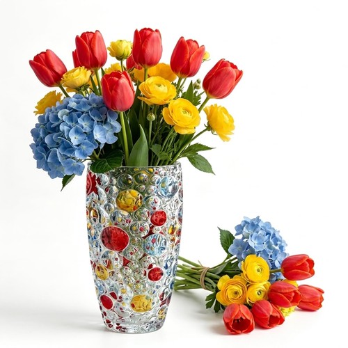 Blumenvase glas kristallbunte - blumenvase,