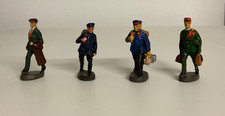 ELASTOLIN, 4 Stück Figuren f.Spur 0,ca.5,5 cm,Massefiguren f.Eisenbahnanl. Märkl