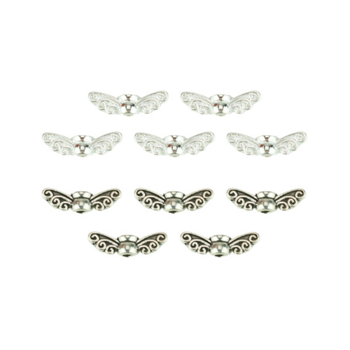 Flügelperlen 14x4mm silber - flügelperlen,