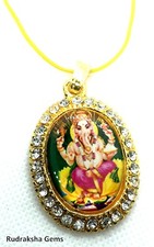 Ganesh Ganesha Hindu Elefant Gott Anhänger Zinn Perlen Kordel Halskette Schmuck