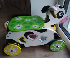 Rutscher Kinderspielzeug, Kuh, Motorik lernen Holz Lauflernwagen