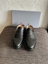 Thom Browne rückenfreie Penny-Loafer aus Vollnarbenleder UK 10 UVP 650 £