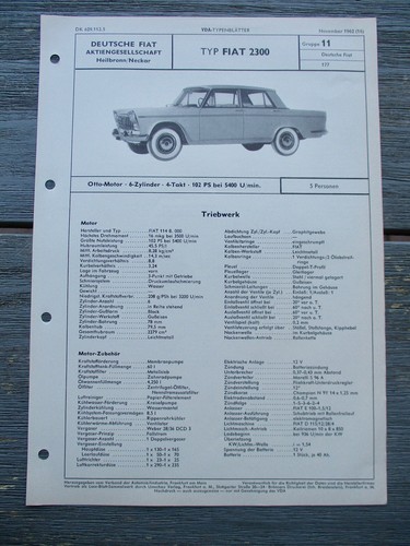 Fiat 2300 limousine prospekt - fiat,