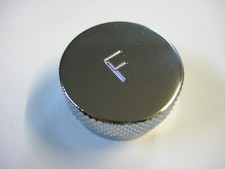 Potiknopf, poti knob, SCHALLER, Chrom, F Beschriftung, 80er Jahre