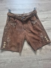 Country Line  Trachten Lederhose kurz aus Ziegenleder  , braun , Gr.  50