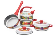 * Blechspielzeug  GESCHIRR  PUPPENKÜCHE  Obstdekor  MADE IN GERMANY