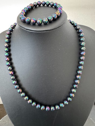 Muschelkernperlen peacock set - muschelkernperlen,