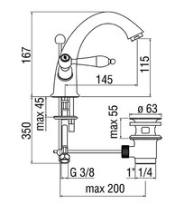 Nostalgie Waschtischarmatur