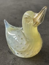 Murano Glasfigur Gelb H 10 cm Gewicht 300 g Bullicante Gold Kunstglas Vintage