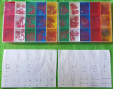 Kleine rote Magnetbuchstaben, Zahlen und Zeichen + Magnet - technisches Zeichnen