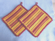 Topflappen, Handarbeit, gehäkelt, Baumwolle, neu, 1 Paar, Baumwollgarn, DIY