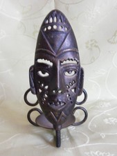 Seltener Orientalisch Wandkerzenhalter  Eisen, Messing look, Afrikanische Maske.