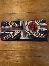 Accessorize Clutch Textil Union Jack Design Rose Pailletten Perlen 