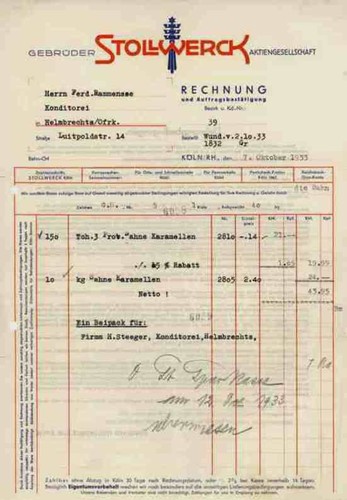 Gebrüder stollwerck 1933 - gebrüder, ag