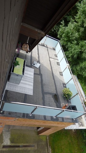 Edelstahl vsg glas balkon - edelstahl,