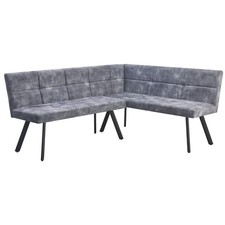 Eckbank - grau - Samt - rechts
